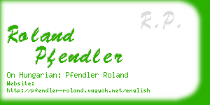 roland pfendler business card